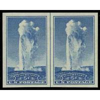 SOLD OUT #760 Old Faithful Imperforate, Horizontal Pair Vertical Line (BUYING)