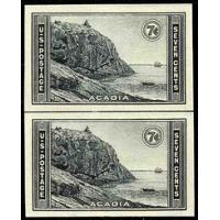 #762 Acadia Park Imperforate, Vertical Pair Horizontal Line