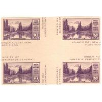 #770a Mt. Rainier, Imperforate Cross Gutter Block of Four