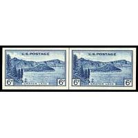 #761 Crater Lake Imperforate Horizontal Pair Vertical Line