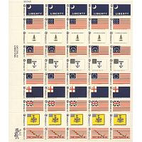 #1345-54 Historic Flags, Complete Sheet of 50 Stamps