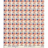 #1622 Flag & Independence Hall, 11x10¾, Sheet of 100