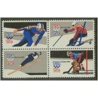 #1798Ac Winter Olympics Perforated 11, Block of Four