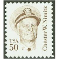 #1869a Chester Nimitz, Bullseye Perforated, Large Block Tagging