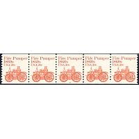 #1908 Fire Pumper, PNC Plate Number Coil Strip of 5, #11