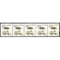 #2133 Pushcart, PNC Plate Number Coil Strip of 5, #1