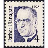 #2171 Father Flanagan, Boy's Town, Large Block Tagging, Blue Violet