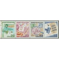 #2201a Stamp Collecting, Booklet Pane of Four