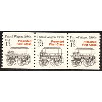 #2258 Patrol Wagon, PNC Plate Number Coil Strip of 3, #1