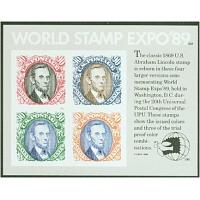 #2433 Abraham Lincoln World Expo Souvenir Sheet