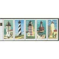 #2474a Lighthouses, Booklet Pane of Five
