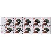 #2485a Wood Duck, Booklet Pane of Ten