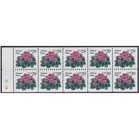 #2486a African Violet, Booklet Pane of Ten