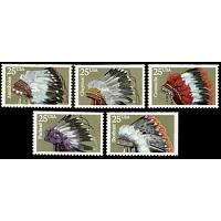 #2501-05 Indian Headdresses, Five Booklet Singles