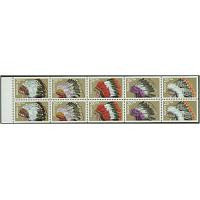 #2505au Indian Headdresses, Unfolded Pane of Ten