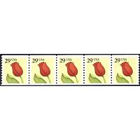 #2526 Flower Perforated, PNC Plate Number Coil Strip of 5,