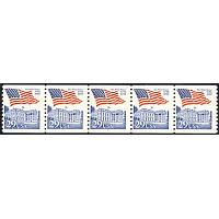 #2609 Flag over White House, PNC Plate Number Coil Strip of 5, #7