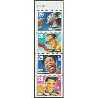 #2737bu Rock'n Roll, Unfolded Booklet Pane of 4