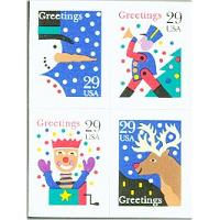 #2802b Christmas Designs, Block of Four