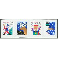 #2799v-2802v Christmas Designs, Coil Strip of Four Stamps