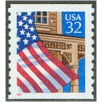 #2913 Flag over Porch, Coil BEP Shiny Gum Perforate 9.8