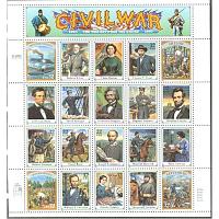 #2975 Civil War Souvenir Sheet of 20