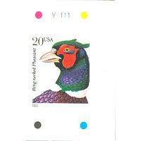 #3051A Ring Neck Pheasant, Single Sideways Stamp