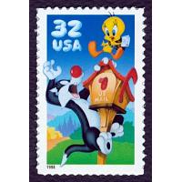 #3204a Sylvester & Tweety, Regular Souvenir Sheet Single Stamp