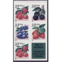 #3301b Fruit Berries, Booklet Pane of Five