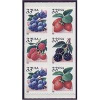 #3301c Fruit Berries, Booklet Pane of Six