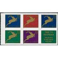 #3367b Deer, Booklet Pane of Five from Vending Book #BK276B