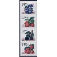 #3404-07 Fruit Berries Coil, Set of Four Single Stamps