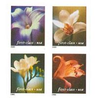 #3454-57 Four Flowers, Set of Four Singles 10½x10¾