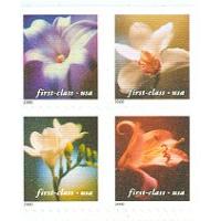 #3457b Flowers, Pane of Four From Vending Book