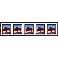 #3475 Bison , PNC Plate Number Coil Strip of 5, #V1111