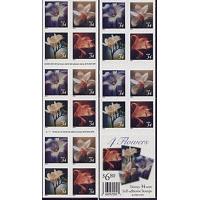 #3490e Flowers, Double-sided booklet pane of 20