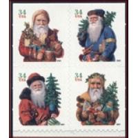 #3544a Santas, Block of Four from Vending Book