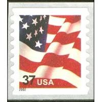 #3633 USA & Flag, Self-adhesive Coil Stamp