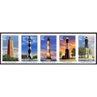 #3791b Southeastern Lighthouses, Top Strip of Five (with #3788a)