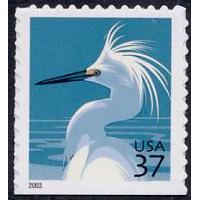 #3830D Snowy Egret, Booklet Single with USPS Microprinting