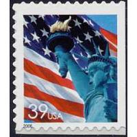 #3978bv Flag & Lady Liberty, Single from Convertible Book of 20