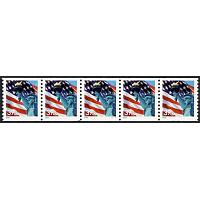 #3979 39¢ Flag & Lady Liberty, Water-Activated PNC 5, #S1111