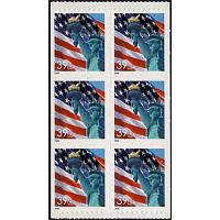 #3985d Lady Liberty, Booklet Pane of Six From BK300A, Die Cut 11