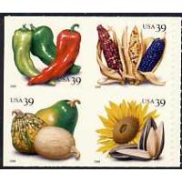 #4016a Crops of The Americas, Pane of Four from Vending Booklet