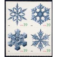 #4112a Snowflakes, Block of Four from Vending Booklet