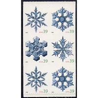 #4112c Snowflakes, Pane of Six from Vending Booklet