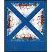 #4136 Jamestown 400th Anniversary, Block of Four