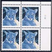 #4137 Florida Panther, Water-activated Plate Block