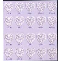 #4151a Wedding, Silver Heart Convertible Book (41¢)
