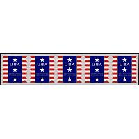 #4158 Patriotic Banner PNC Plate Number Coil Strip of 5 (Sennett